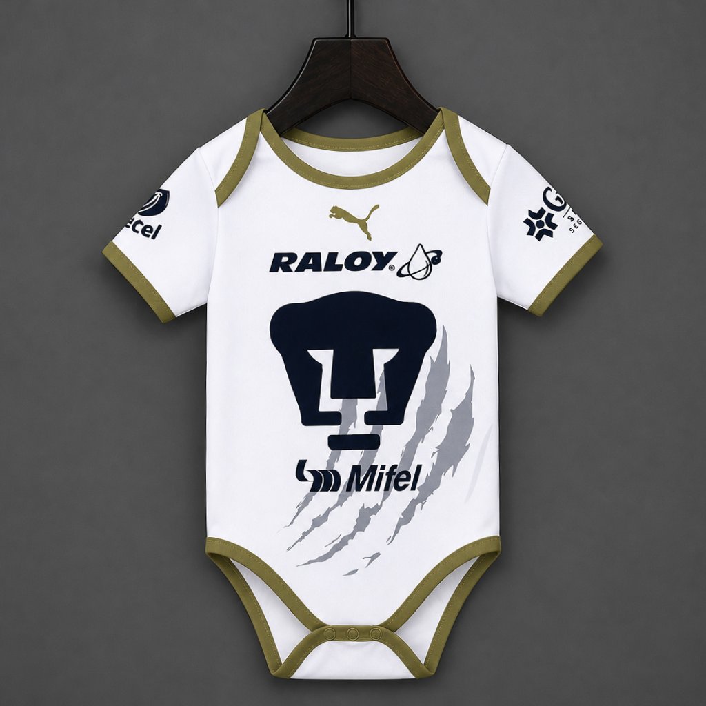 26/27 Pumas UNAM Away White Baby Romper Jersey