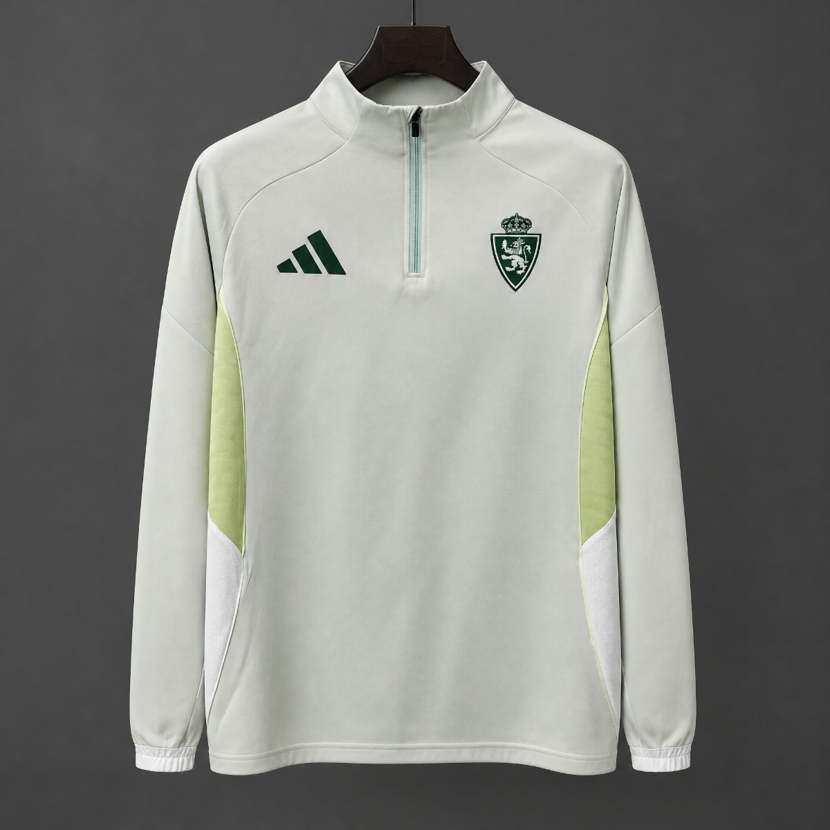 26/27 Real Zaragoza Light Grey Half-Zip Long Sleeve Training Top